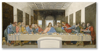 reproductie schilderij Het laatste avondmaal van Leonardo Da Vinci - KunstReplica.nl
